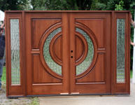 tiffany style wood entry door