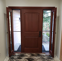 Elk Door inside with Open Venting sidelights