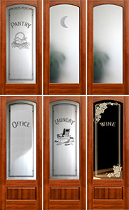 Mahogany Interior Arched Glass Doors - French Doors