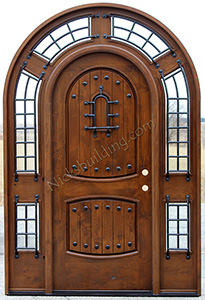 Rustic Round Top Door with surround transom The Pompano